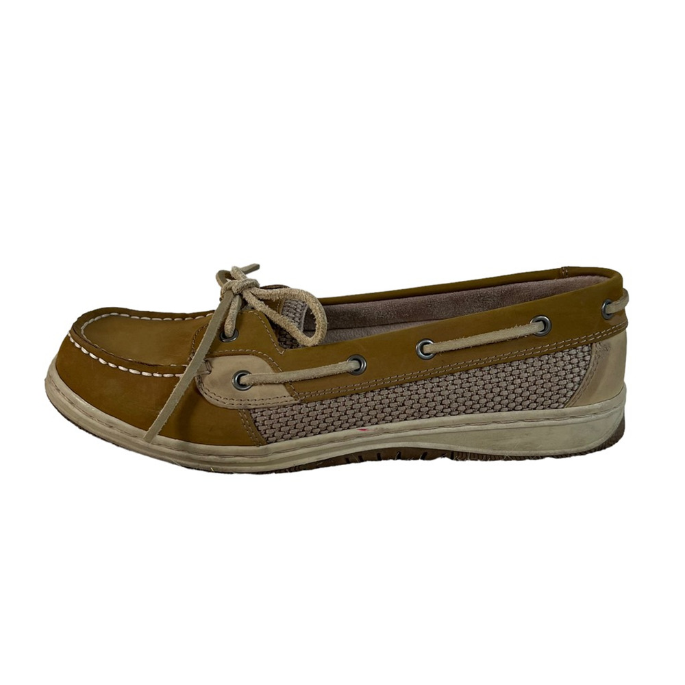 Khombu Womens Boat Shoes Brown Leather Lace Up Flat Heel Moc Toe 10M